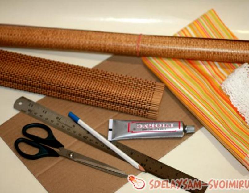 Как сделать из бамбуковой салфетки шкатулку. Шкатулка из бамбуковой салфетки своими руками. Для изготовления шкатулки нам нужно