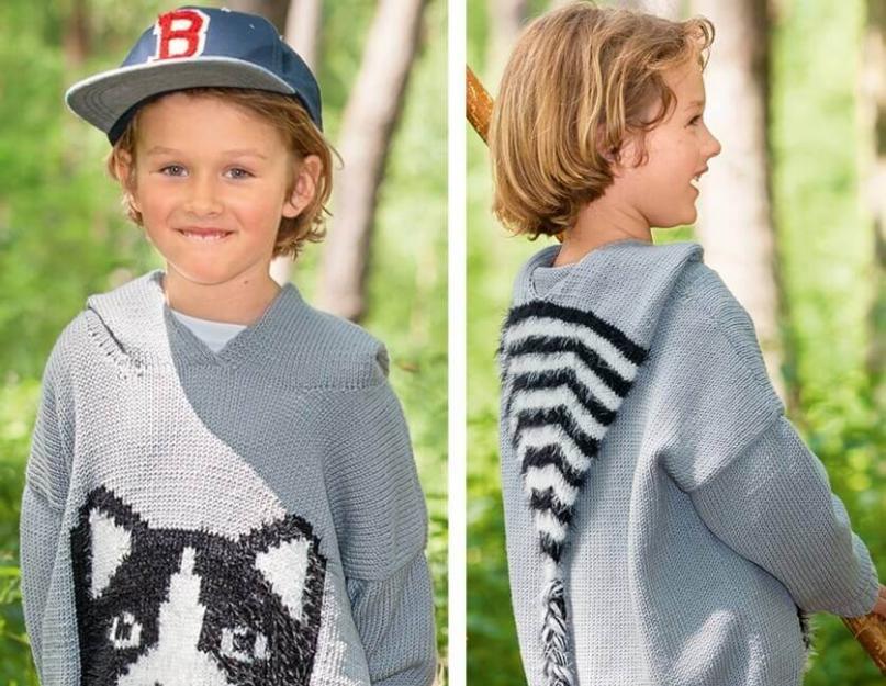 Вязаные свитера орнаментом для мальчиков малышей. Джемпер спицами 