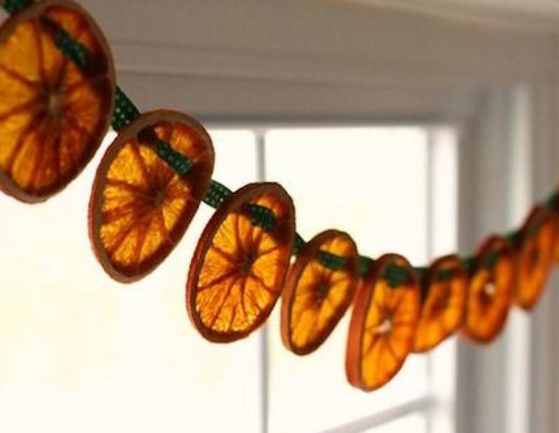 Как наполнить квартиру ароматом Нового года: делаем праздничную гирлянду из апельсинов. Елка из апельсинов своими руками Как сделать новогоднюю игрушку из корок цитрусовых