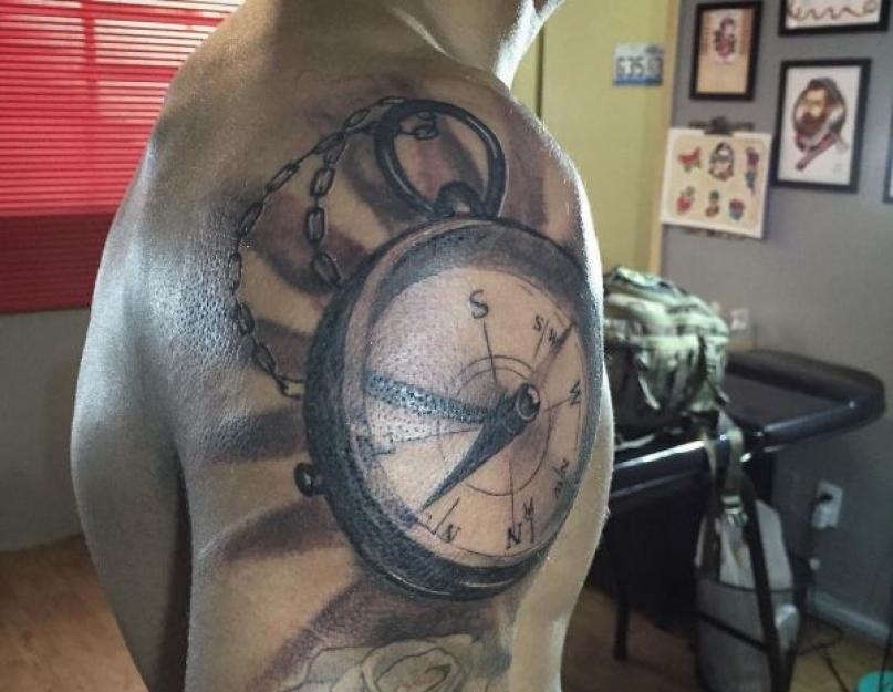 Татуировки на предплечье мужские компас. Значение тату компас для мужчин и женщин. О разновидностях татуировок с изображением компаса и их значениях