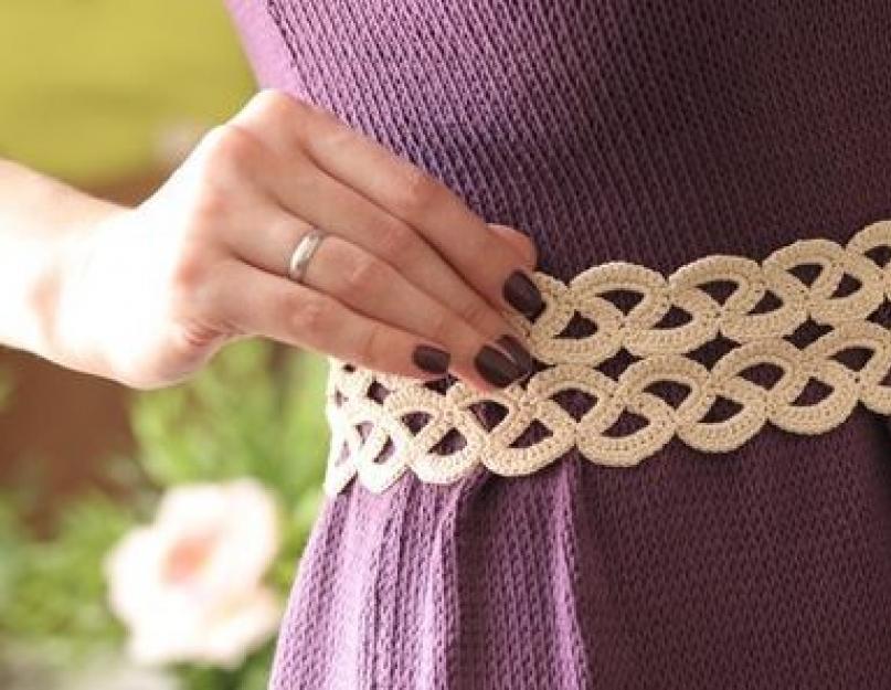 Пояс для вязаного платья