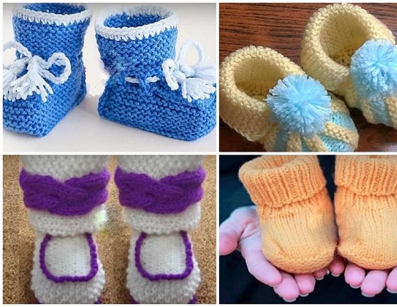 Botinhas de crochê para meninos.  Tricotamos botinhas para bebês com agulhas de tricô e crochê - instruções passo a passo.  agora na moda