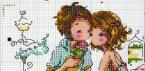Embroidery lovers.  Lovers.  We implement cross stitch patterns: couples in love, step-by-step instructions