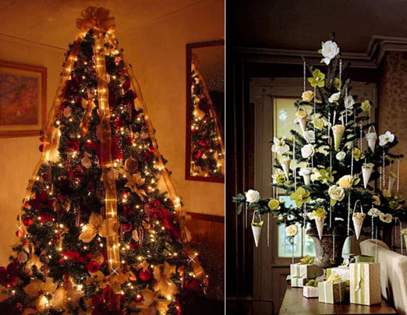 تزیین درخت کریسمس با گل. درختان کریسمس DIY: ایده هایی برای هر سلیقه. نحوه تزئین یک درخت کریسمس با تزئینات کاغذی