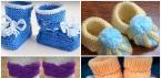 Tricotamos botinhas para bebês com agulhas de tricô e crochê - instruções passo a passo